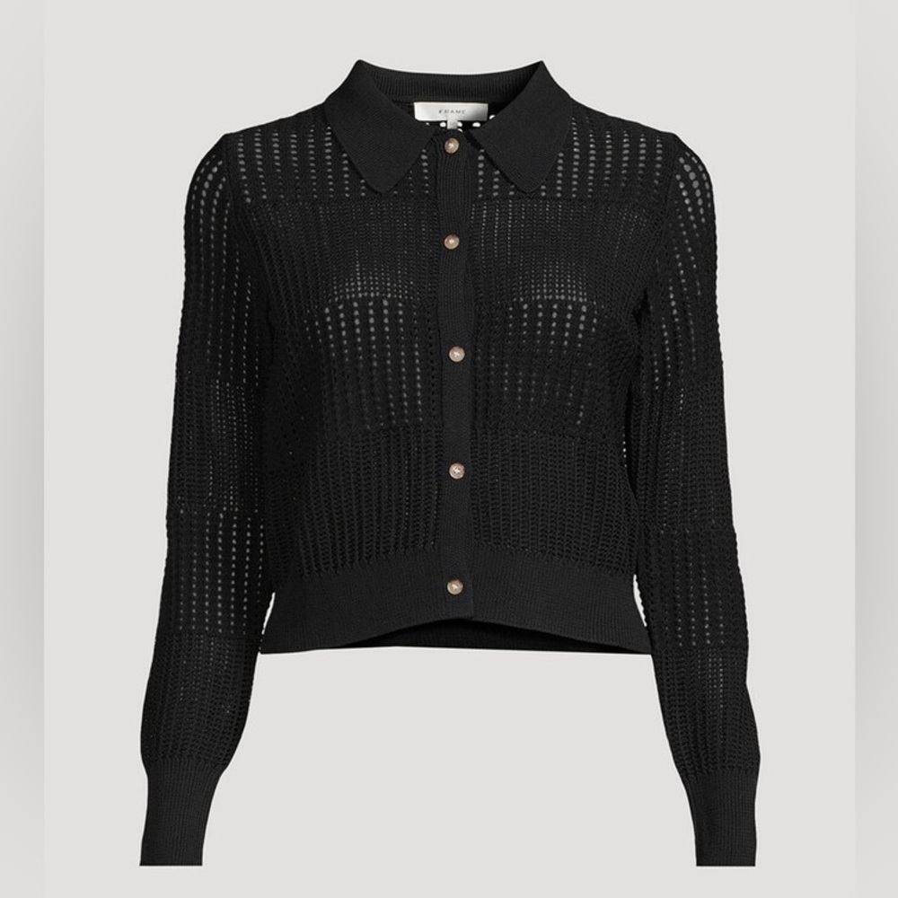 FRAME open stitch shrunken cardigan